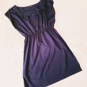 One Clothing -Floral Detail Dress- Navy -  Size: S